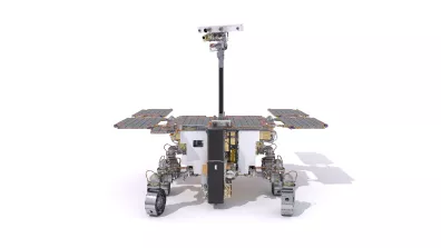 Le rover européen Rosalind Franklin, de la taille d’une petite voiture,  pèse 300 kg. Il comprend 9 instruments scientifiques. Le rover européen Rosalind Franklin, de la taille d’une petite voiture,  pèse 300 kg. Il comprend 9 instruments scientifiques.