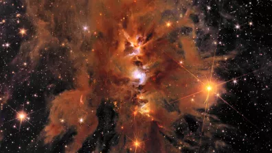 Image du télescope spatial Euclid : gros plan sur la nébuleuse M78 située à 1 600 années-lumière, où naissent de nombreuses étoiles. Image du télescope spatial Euclid : gros plan sur la nébuleuse M78 située à 1 600 années-lumière, où naissent de nombreuses étoiles.