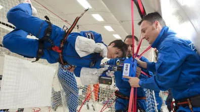 Vol d’entraînement à bord de l’airbus Zero G.  Vol d’entraînement à bord de l’airbus Zero G.