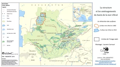 Image satellite de la petite mer d’Aral Image satellite de la petite mer d’Aral