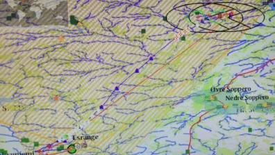 Trajectoires réelle (en rouge) et simulée (en bleu) du vol Sapheraller lors de la campagne TRANSAT 2024 Trajectoires réelle (en rouge) et simulée (en bleu) du vol Sapheraller lors de la campagne TRANSAT 2024
