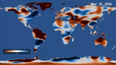 Carte mondiale du stockage d’eau douce basée sur les données GRACE Carte mondiale du stockage d’eau douce basée sur les données GRACE