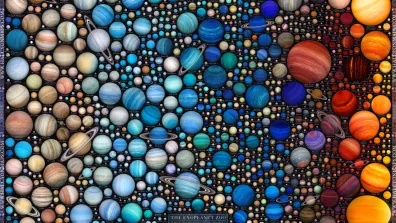 Illustration de la diversité d’une partie des exoplanètes connues Illustration de la diversité d’une partie des exoplanètes connues