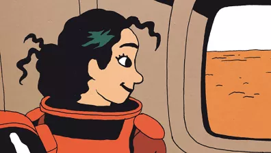 Illustration d’un astronaute regardant la surface de Mars Illustration d’un astronaute regardant la surface de Mars