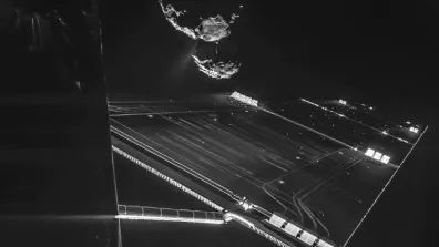Selfie de Rosetta à 16km de la comète Churyumov-Gerasimenko Selfie de Rosetta à 16km de la comète Churyumov-Gerasimenko