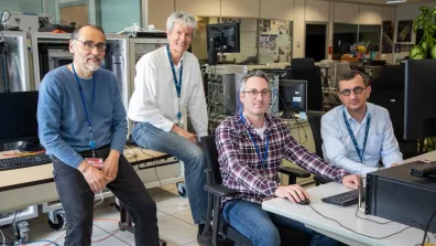 Les quatre membres de l'équipe intégrée CNES/CS du CTTM.