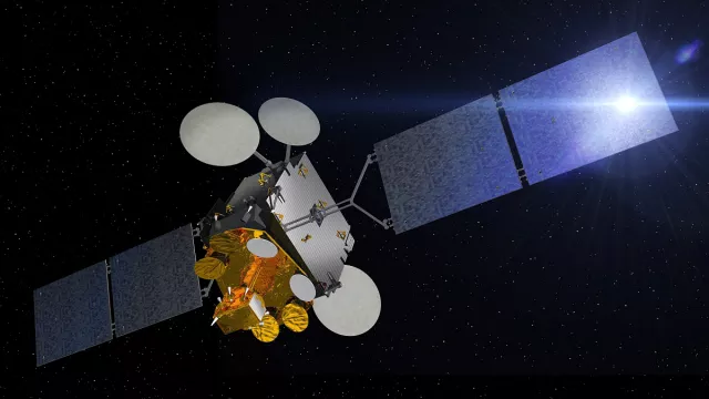 Vue d’artiste du satellite Athena-Fidus Vue d’artiste du satellite Athena-Fidus