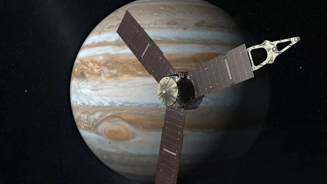 Vue d’artiste de la sonde Juno Vue d’artiste de la sonde Juno