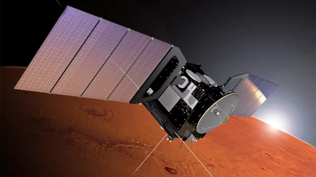 Vue d’artiste de la sonde Mars Express Vue d’artiste de la sonde Mars Express