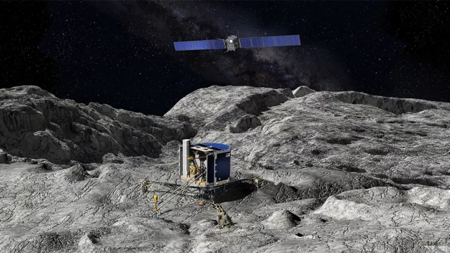 Vue d’artiste de la sonde Rosetta Vue d’artiste de la sonde Rosetta
