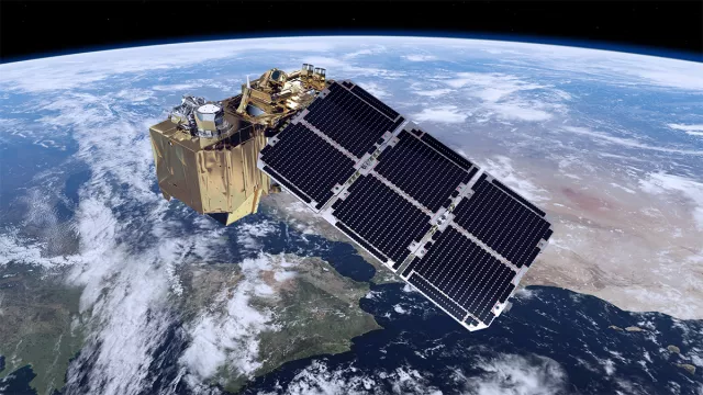 Vue d’artiste du satellite Sentinel-2 B Vue d’artiste du satellite Sentinel-2 B