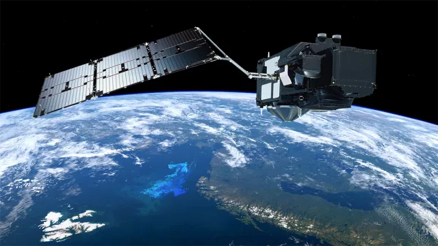 Vue d’artiste du satellite Sentinel-3A Vue d’artiste du satellite Sentinel-3A