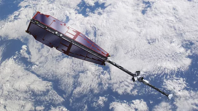 Vue d’artiste d’un satellite de la constellation SWARM Vue d’artiste d’un satellite de la constellation SWARM