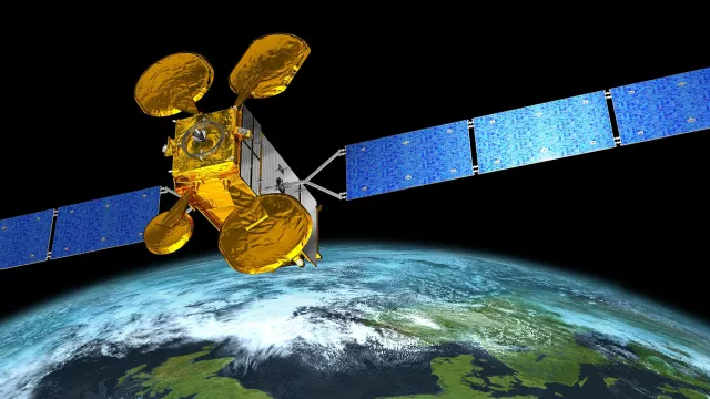 Vue d’artiste d’un satellite utilisant les technologies du projet THD-Sat Vue d’artiste d’un satellite utilisant les technologies du projet THD-Sat