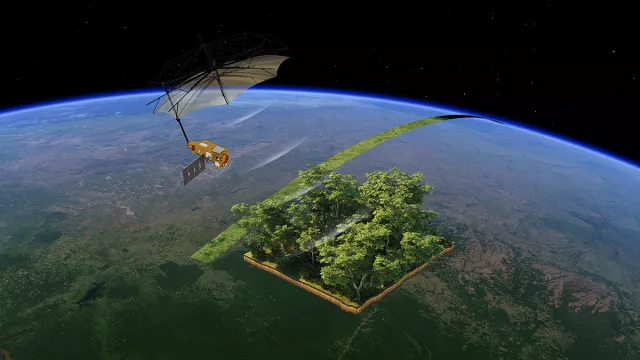 Vue d'artiste du satellite Biomass Vue d'artiste du satellite Biomass