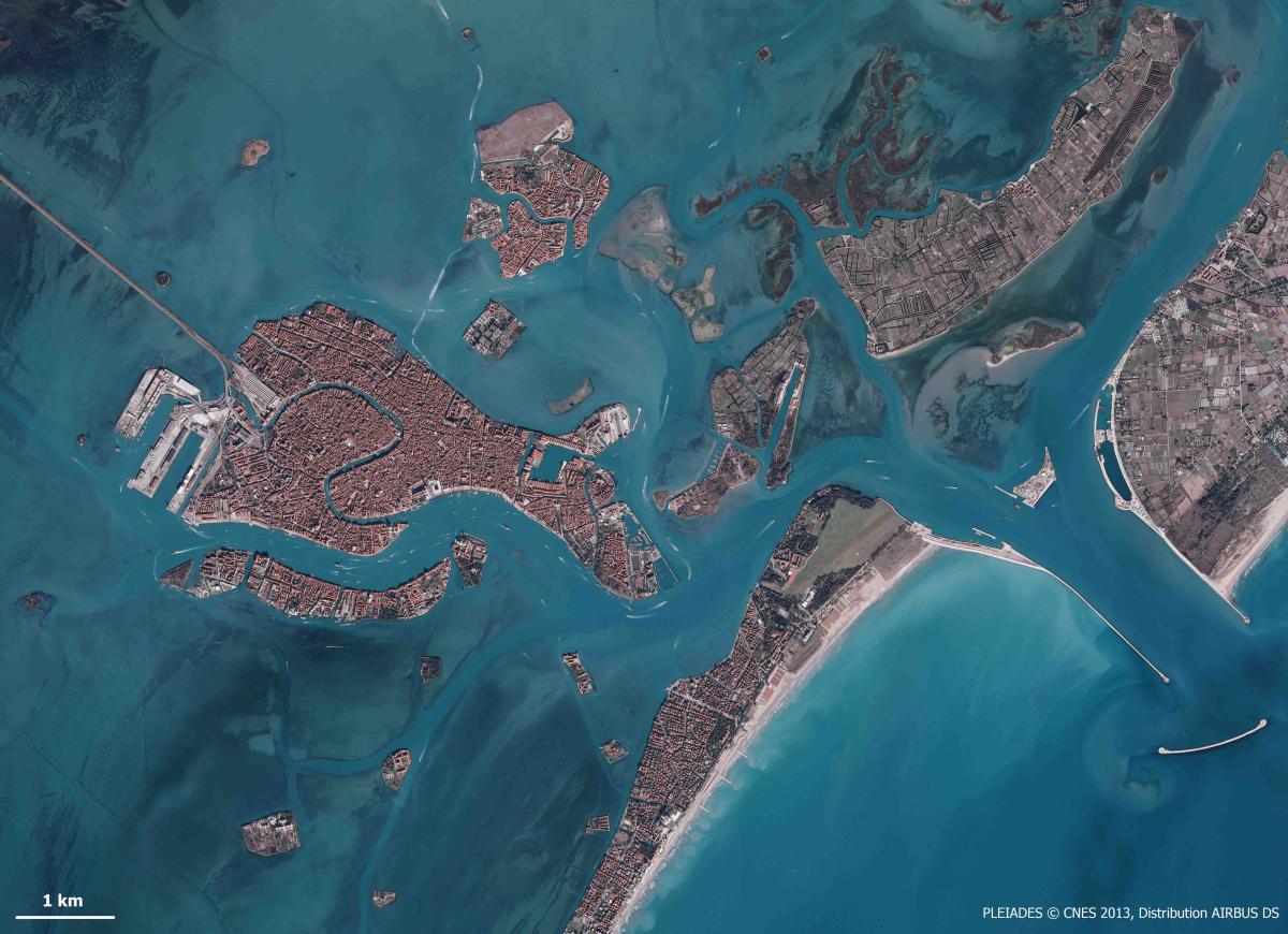Image satellite de la ville de Venise Image satellite de la ville de Venise