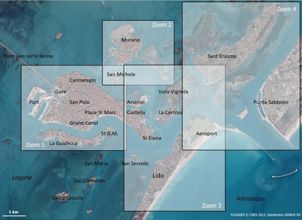 Image satellite de Venise  Image satellite de Venise