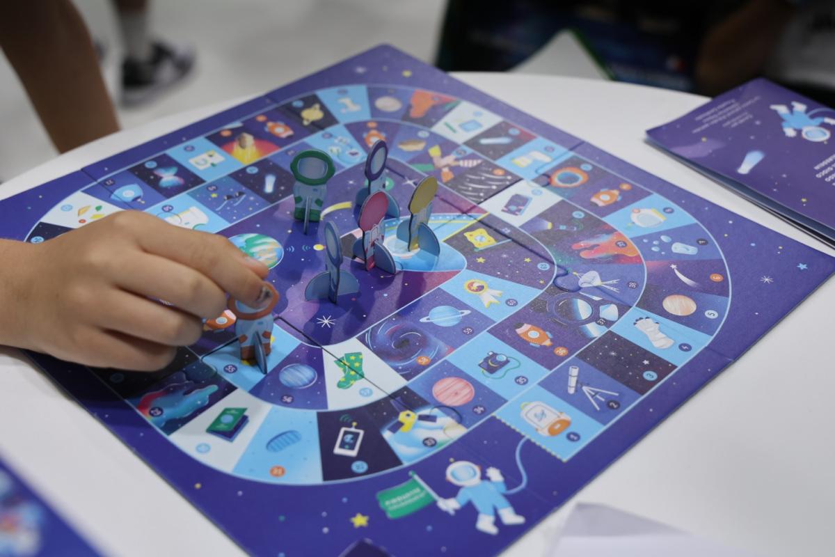 Plateau du jeu de l'oie de l'espace