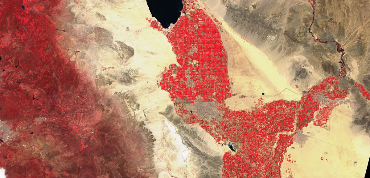 Image satellite de la frontière américano-mexicaine Image satellite de la frontière américano-mexicaine