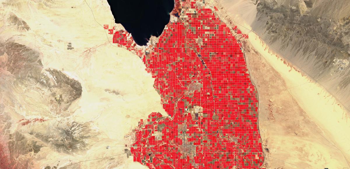 Image satellite de la frontière américano-mexicaine Image satellite de la frontière américano-mexicaine