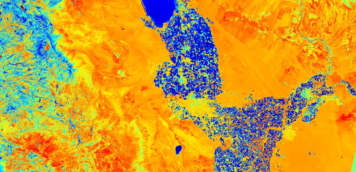 Image satellite de la frontière américano-mexicaine Image satellite de la frontière américano-mexicaine