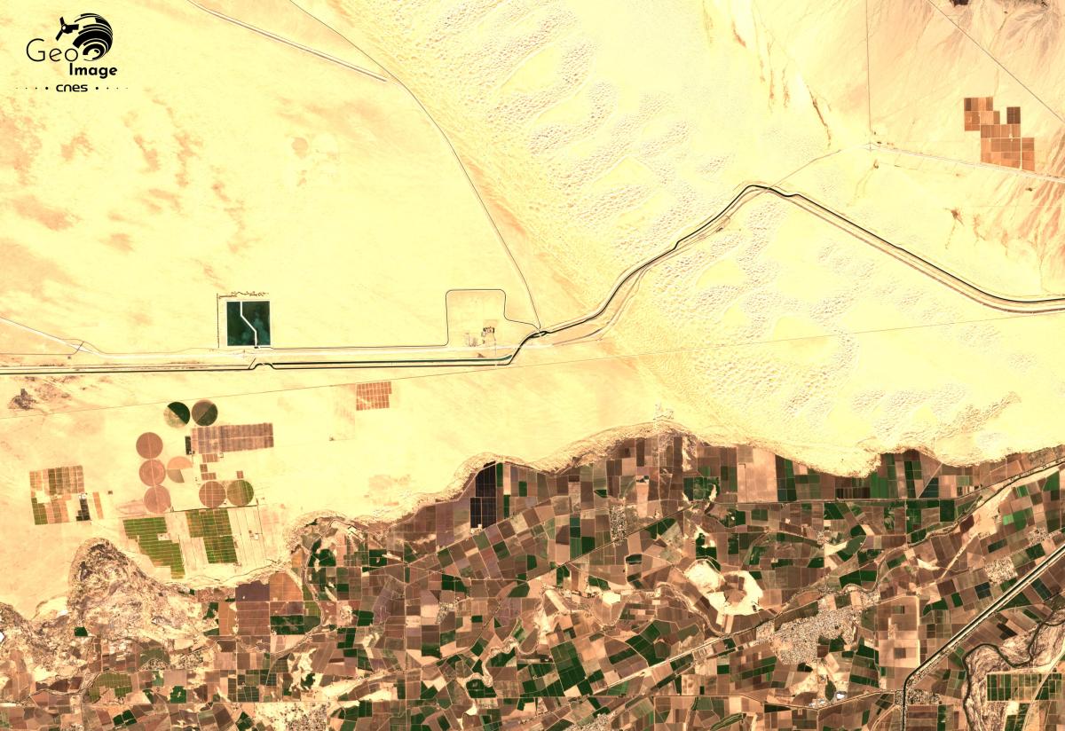 Image satellite de la frontière américano-mexicaine Image satellite de la frontière américano-mexicaine