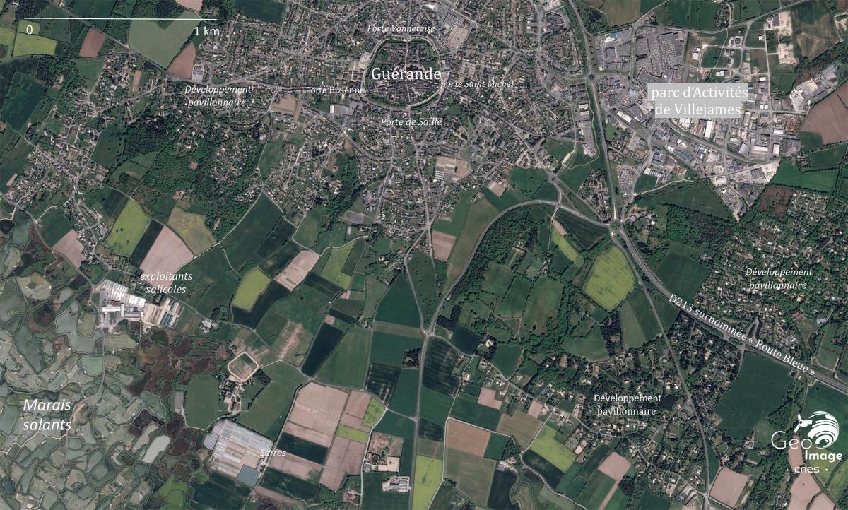 Image satellite de la presqu’ile de Guérande-La Baule Image satellite de la presqu’ile de Guérande-La Baule