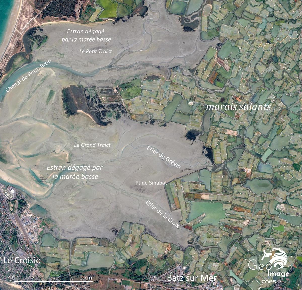 Image satellite de la presqu’ile de Guérande-La Baule Image satellite de la presqu’ile de Guérande-La Baule