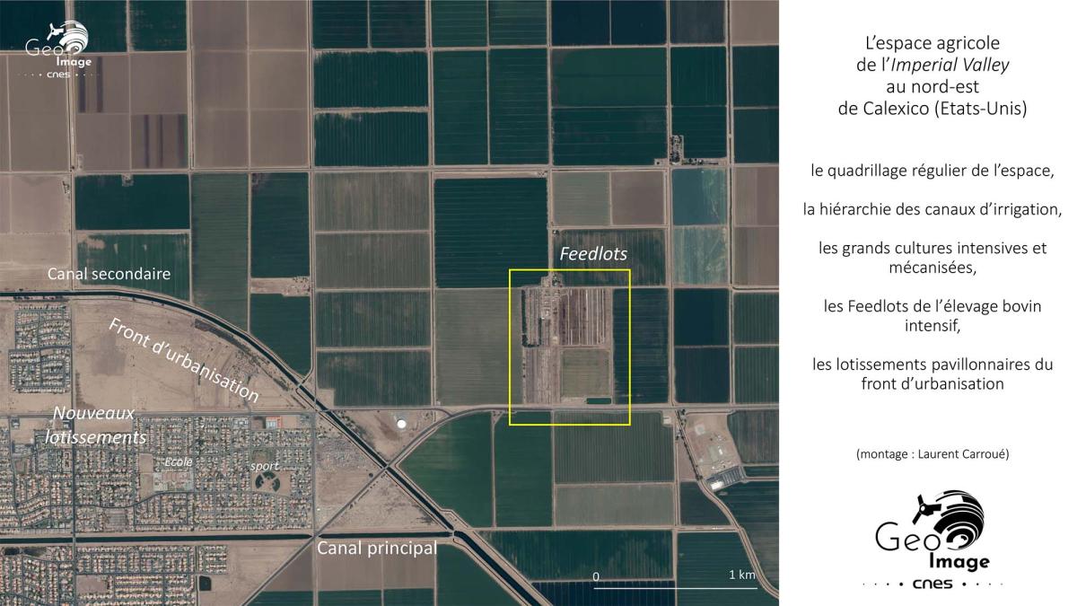 Image satellite de la frontière américano-mexicaine Image satellite de la frontière américano-mexicaine