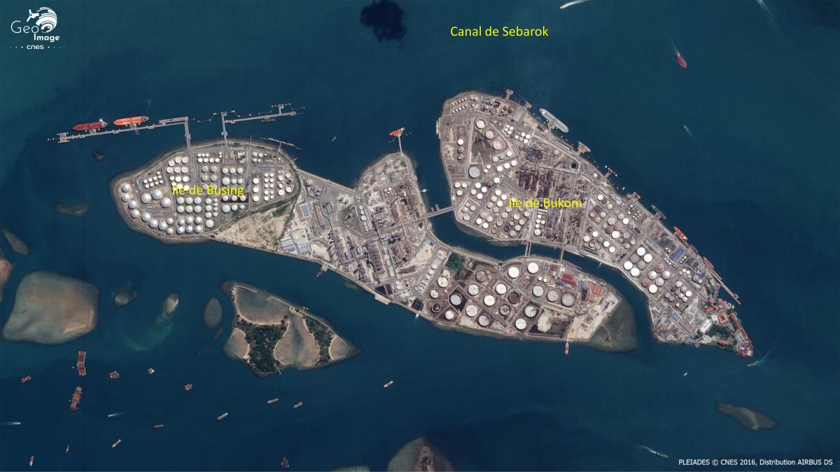 Image satellite de Singapour