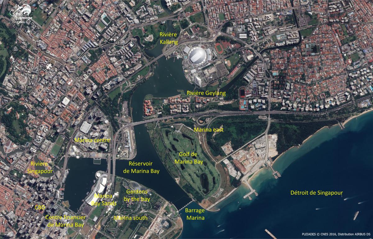 Image satellite de Singapour