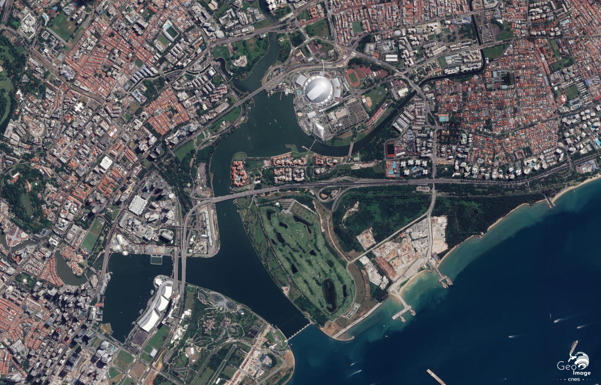 Image satellite de Singapour