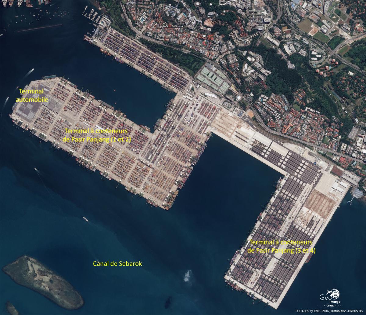 Image satellite de Singapour