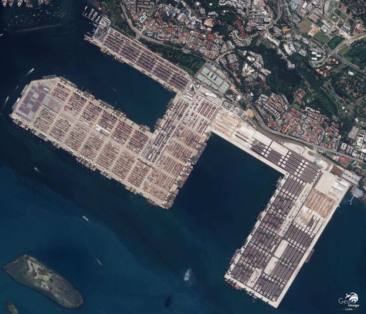 Image satellite de Singapour