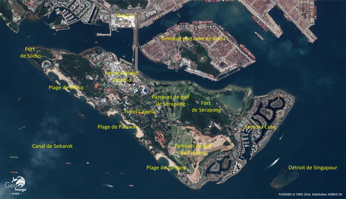 Image satellite de Singapour