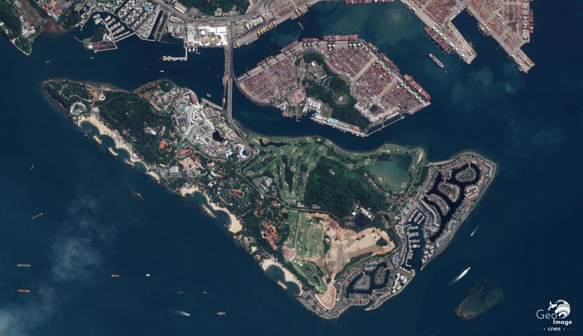 Image satellite de Singapour