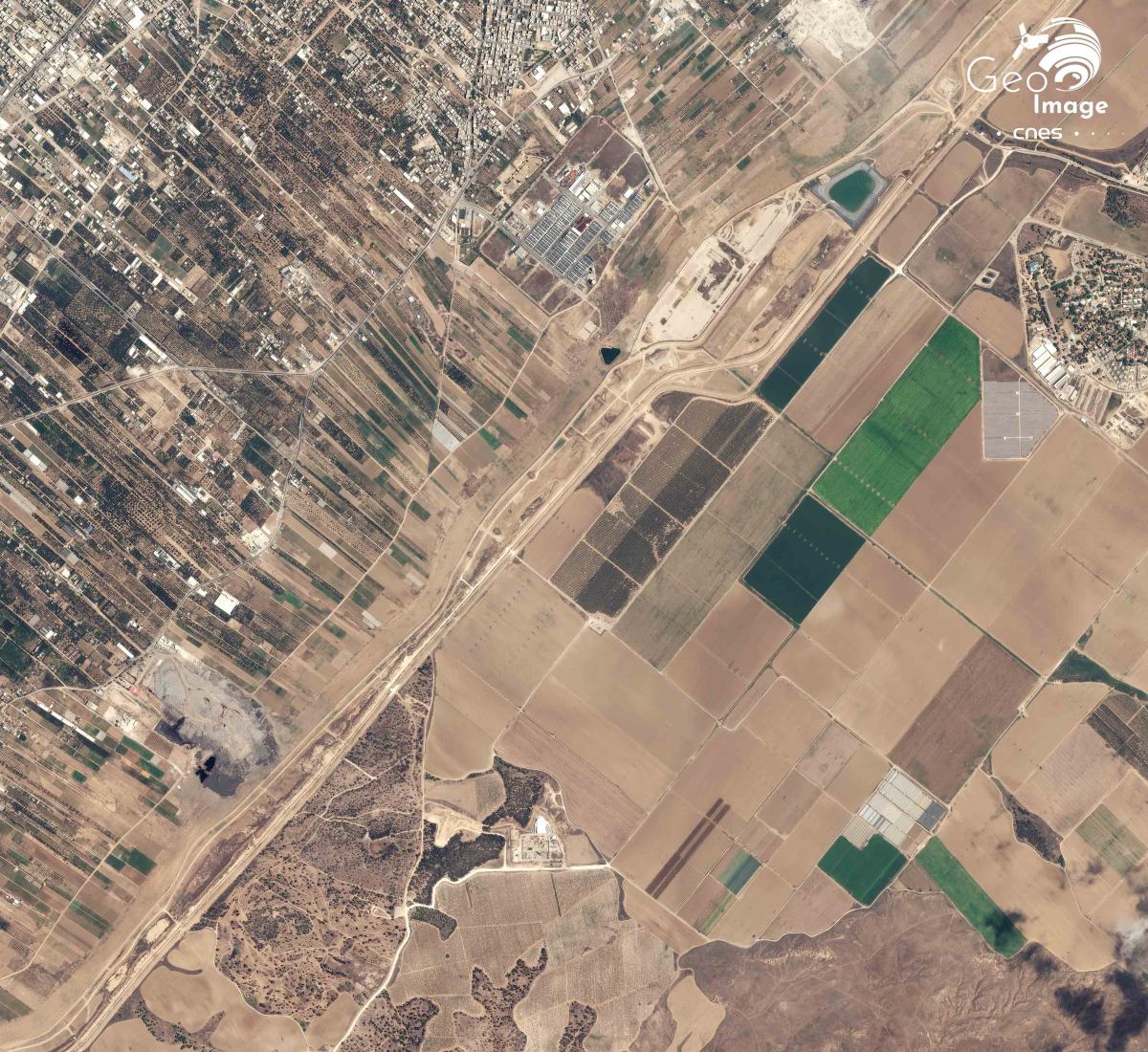 Image satellite de la bande de Gaza Image satellite de la bande de Gaza