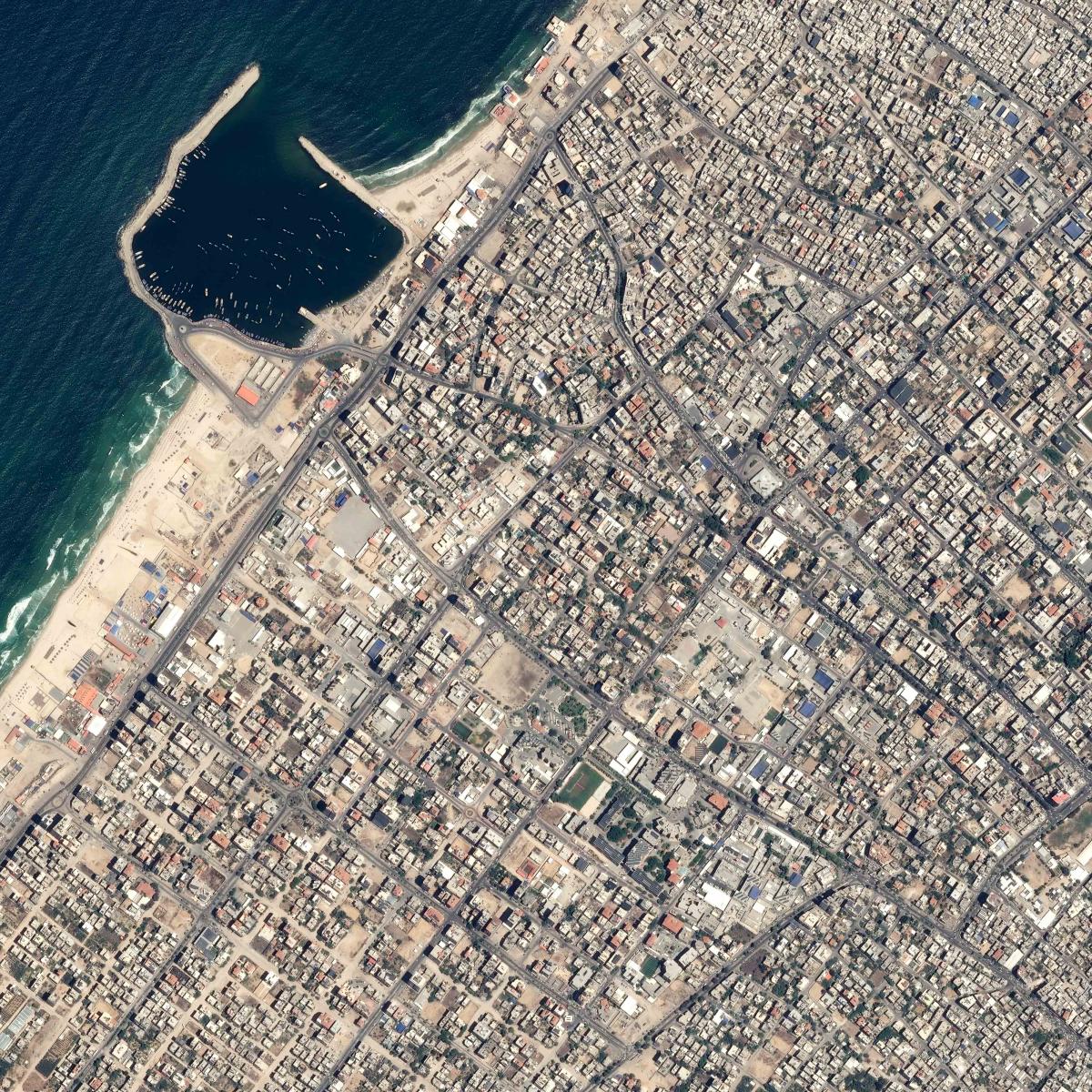 Image satellite de la bande de Gaza Image satellite de la bande de Gaza