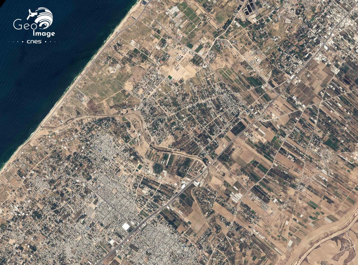 Image satellite de la bande de Gaza Image satellite de la bande de Gaza