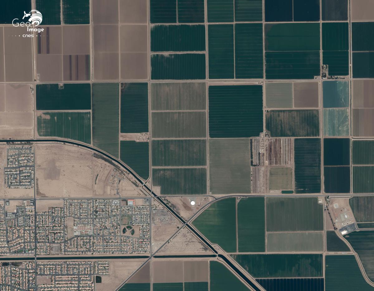 Image satellite de la frontière américano-mexicaine Image satellite de la frontière américano-mexicaine