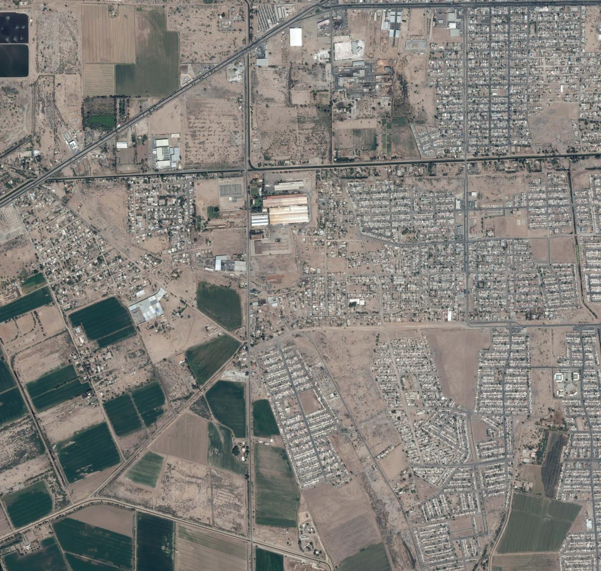 Image satellite de la frontière américano-mexicaine Image satellite de la frontière américano-mexicaine