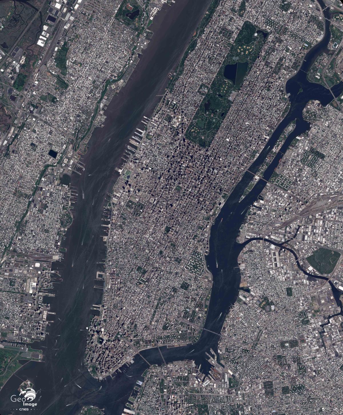 Image satellite de Manhattan sud Image satellite de Manhattan sud