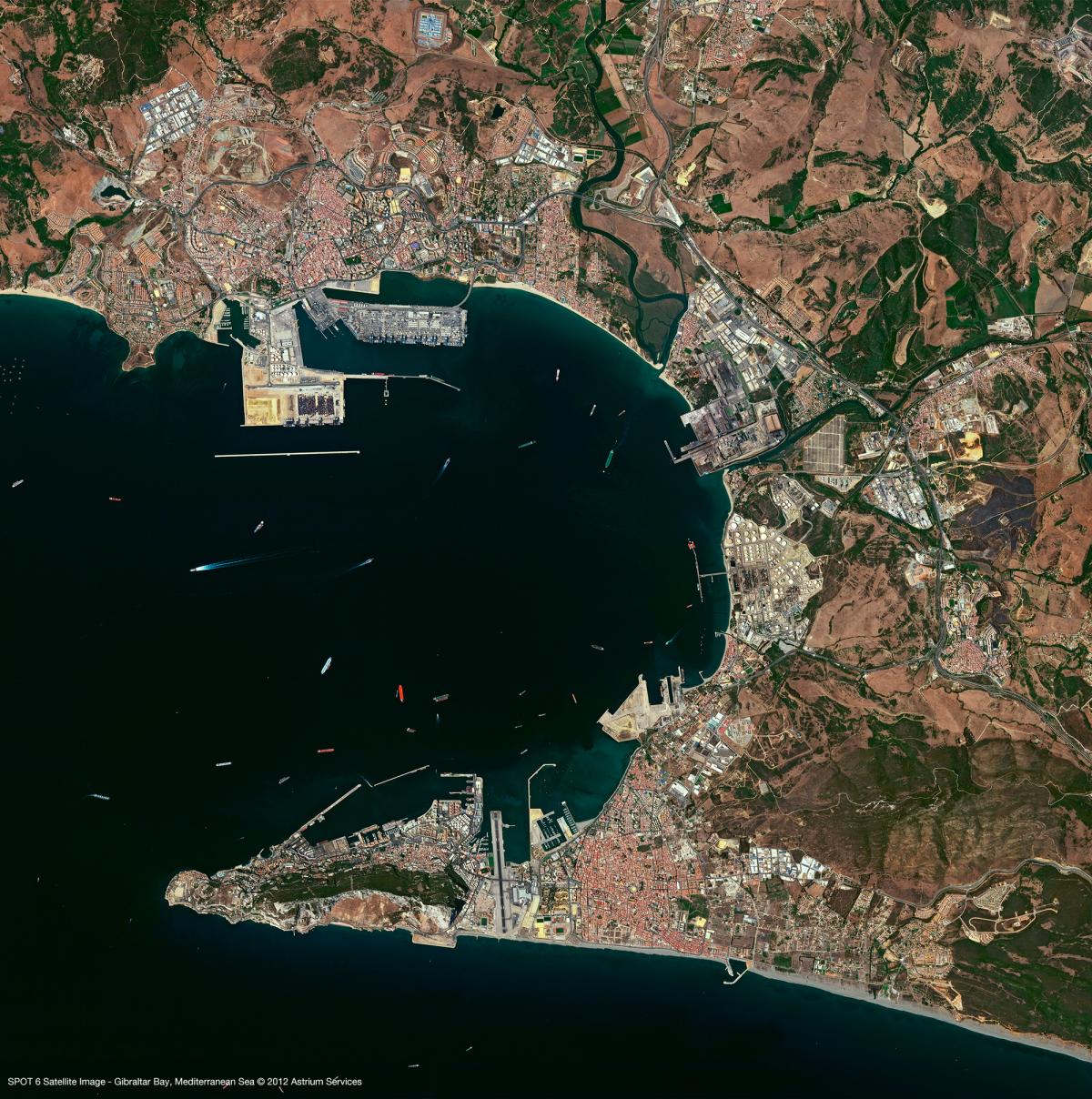 Image satellite du détroit de Gibraltar