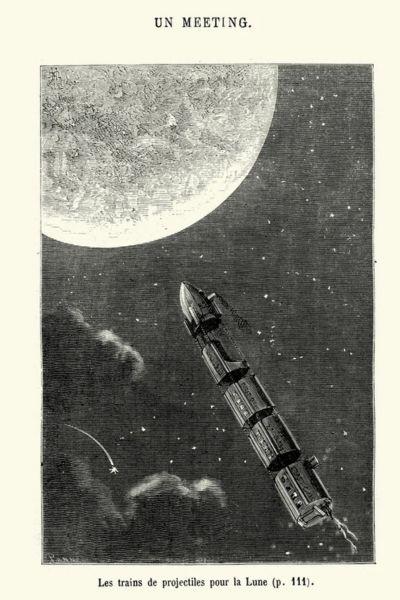 Illustration à l'intérieur du livre De la Terre à la Lune de Jules Verne Illustration à l'intérieur du livre De la Terre à la Lune de Jules Verne