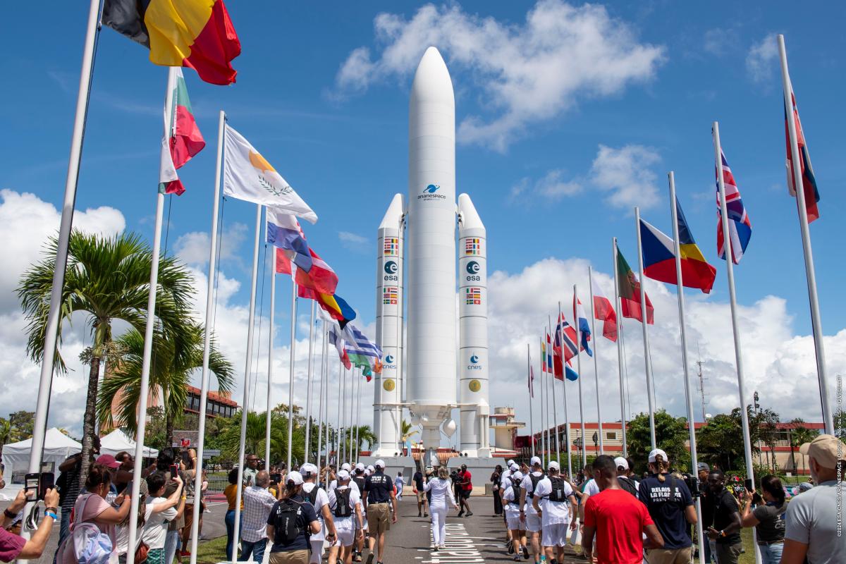 Passage de la flamme olympique au Centre spatial guyanais. Passage de la flamme olympique au Centre spatial guyanais.