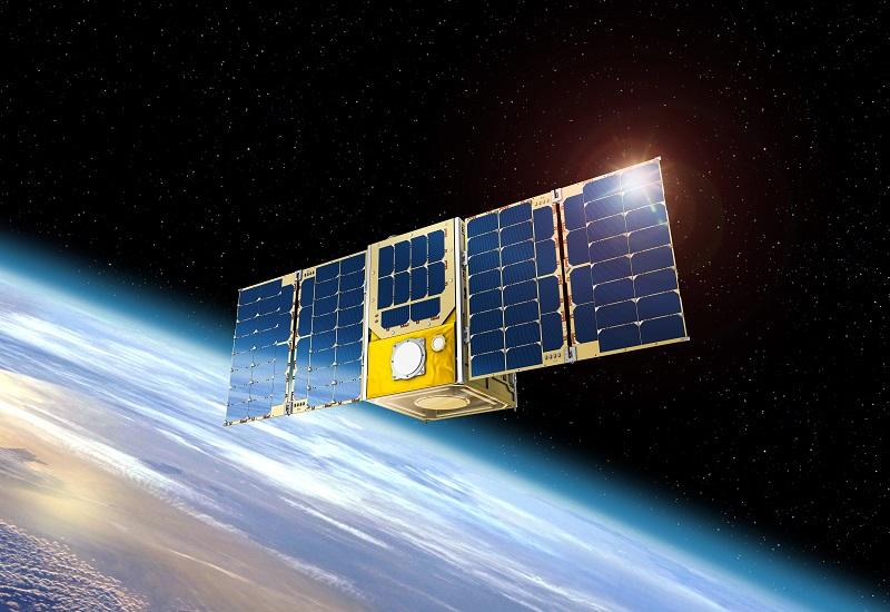 Vue simulée du nanosatellite ANGELS en orbite Vue simulée du nanosatellite ANGELS en orbite