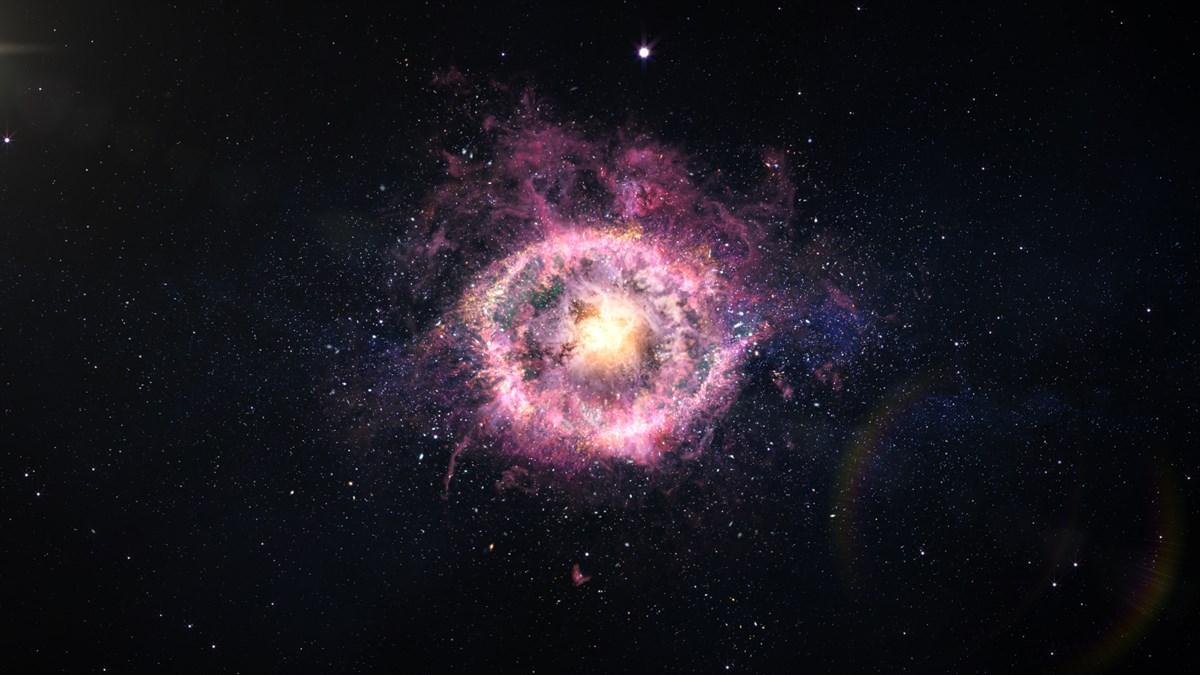 Vue d’artiste d’un rémanant de supernova Vue d’artiste d’un rémanant de supernova