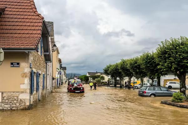 Image satellite des inondations à Gan dans le Béarn Image satellite des inondations à Gan dans le Béarn