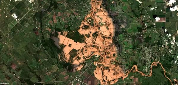 Image satellite de l’ouragan Harvey a provoqué des inondations au Texas  Image satellite de l’ouragan Harvey a provoqué des inondations au Texas