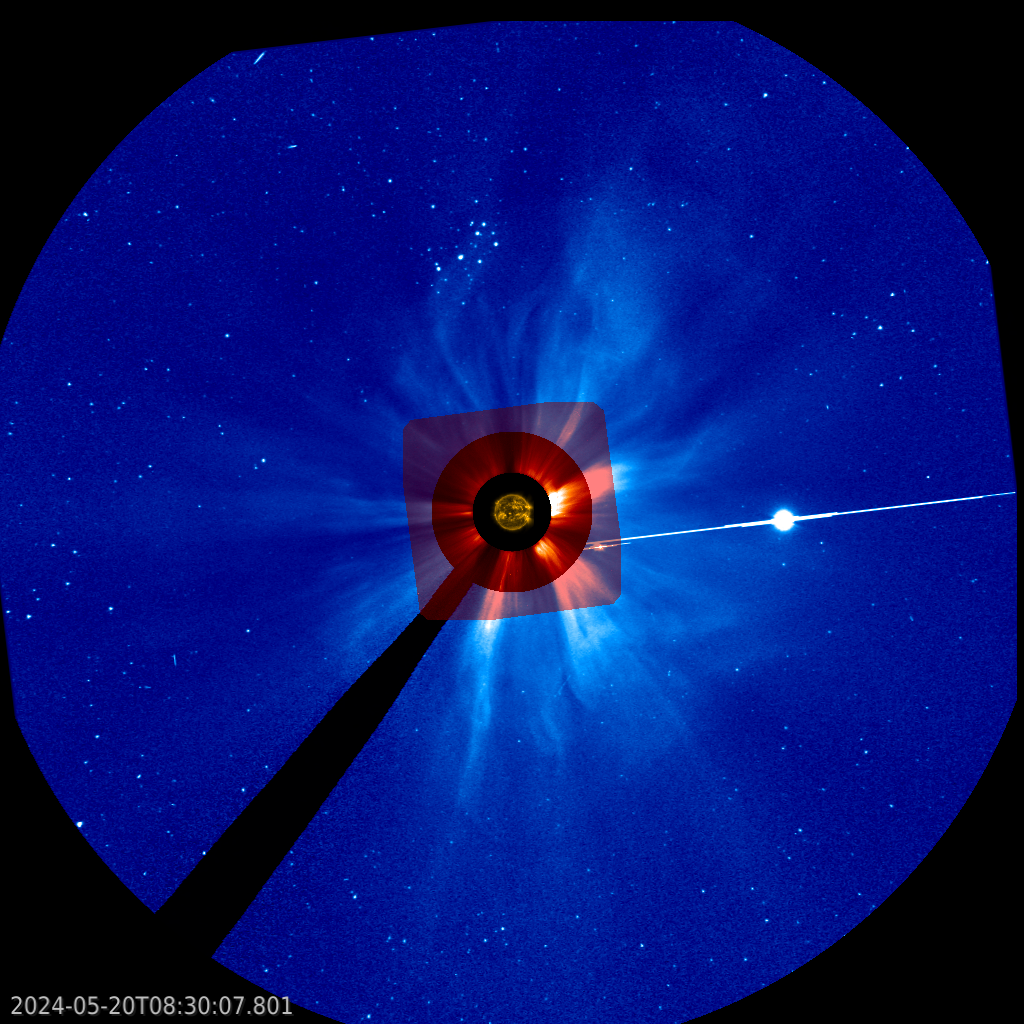 Images produites par SOHO, éjection de masse coronale 